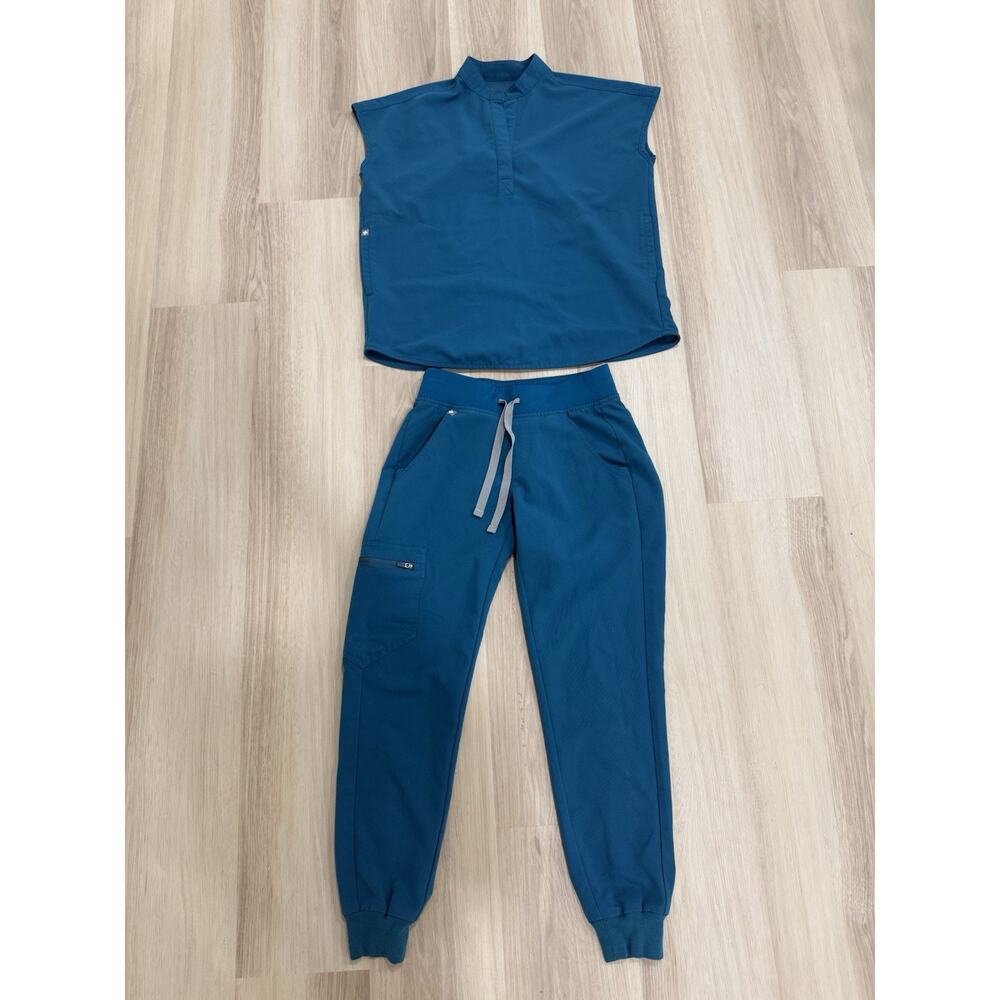 Figs Zamora Scrub Pants & Rafaela Scrub Top Hunter Green XXS/XXS Petite